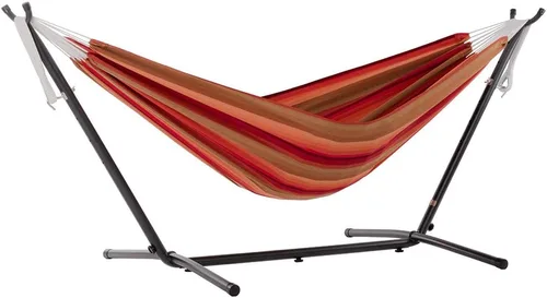 Miniatura 23 de Vivere Hamaca doble con soporte de acero que ahorra espacio, 450 libras de capacidad, incluye bolsa de transporte prémium, natural