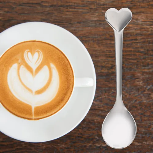 Miniatura 2 de Cucharas Cucharas de café con forma de corazón, cuchara de postre de acero inoxidable, cucharas de helado, cucharas de té, cucharas de amor