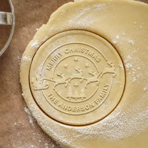 Miniatura 3 de Sello de galletas de Navidad personalizado 2025 con el apellido de tu familia, ideal para hornear y decoración navideña, regalo ideal