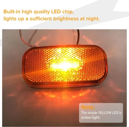 Miniatura 5 de Marcador de remolque Luz LED para RV Camper Led Lado Marcador Luz Ámbar Iluminación 12 voltios 3.9 pulgadas Montaje en superficie