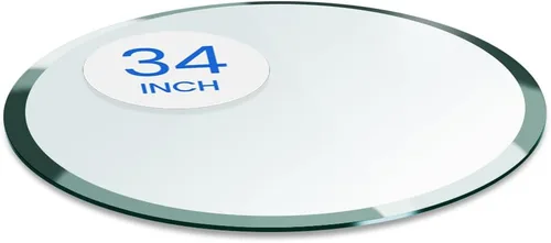 Miniatura 20 de Dulles Glass Superficie de Mesa de Vidrio Redonda de 12 Pulgadas - Templado - Superficie de Vidrio de 3/8 Pulgadas de Grosor, Pulido Plano Seguro