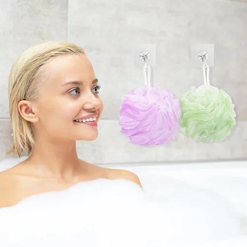 Miniatura 5 de Tbestmax 4 esponjas de baño de malla, exfoliantes, para todo el cuerpo, para la ducha, 60g/unidad - 4