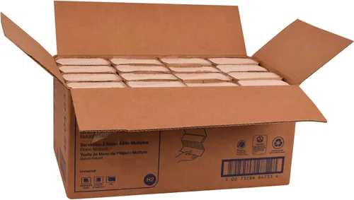 Miniatura 7 de Tork Toalla de mano multipliegue, blanco natural, H2, universal, 3 paneles, desechable, 100% fibras recicladas, 1 capa, 16 x 250 hojas, 420483