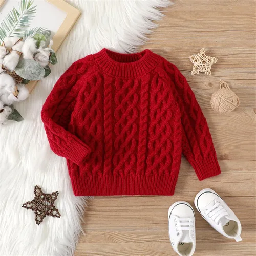 Miniatura 6 de PATPAT Baby Pullover Crewneck Sweater Long Sleeve Solid Color Infant Fall Winter Warm Clothes