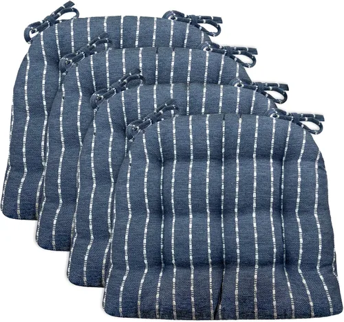 Miniatura 38 de Barnett Home Decor Cojines para silla de comedor Brisbane plateado gris con lazos - Tamaño mediano 16.5 x 18 Almohadilla para silla - Relleno
