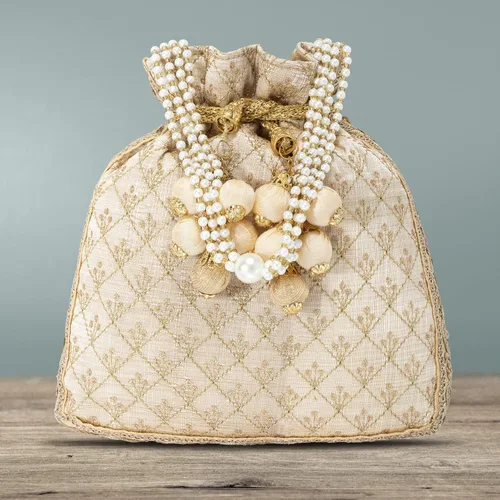 Miniatura 5 de Aheli Potli - Bolsa de regalo para mujer, hecha a mano, de noche, elegante bolso de novia, bolso de moda