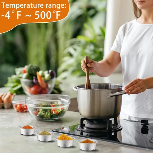 Miniatura 6 de Eaasty 150 tazas para hornear con tapas, forros para magdalenas de 1.6 onzas, papel de aluminio, mini moldes para tartas, pequeños recipientes