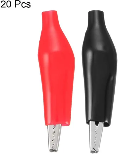 Miniatura 2 de uxcell Pinzas de cocodrilo, pinzas de cocodrilo, pinzas de prueba eléctricas con cubierta protectora de aislamiento, 20 piezas