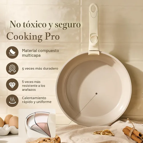Miniatura 8 de Redchef Juego de ollas y sartenes realmente no tóxicas, antiadherentes, juego de sartenes y ollas de cerámica mejorado, sin PFAS PTFE PFOA PFOS