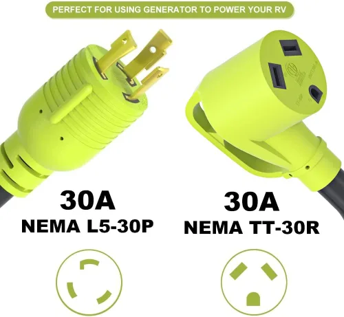 Miniatura 9 de Adaptador de interruptor de transferencia de generador AOWEITOUR NEMA L5-30P enchufe macho a L14-30R hembra, enchufe de bloqueo giratorio de 30