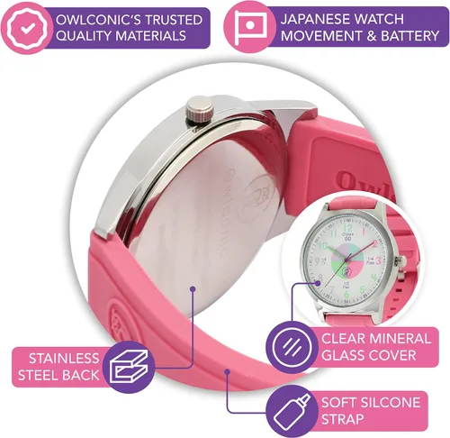 Miniatura 4 de OWLCONIC Kids Watch - Analog Watches for Kids - Girls & Boys Watches Ages 7-10, Watches for Kids 8-12, Kids Analog Watch Telling Time Teaching Tool