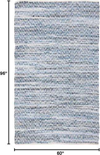 Miniatura 2 de Safavieh Colección Montauk - Alfombra de área de 5 x 8 pies, azul, hecha a mano, ideal para zonas de alto tráfico en sala de estar, dormitorio