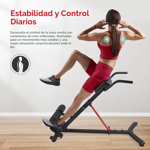 Miniatura 3 de Sunny Health & Fitness - Silla romana plegable de hiperextensión con extensión de espalda, banco de gimnasio en casa para sentadillas