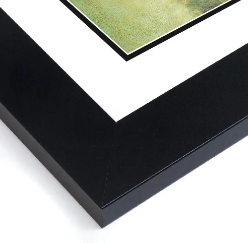 ArtDirect Marco de fotos de madera moderno negro personalizado con paspartú doble para imagen de 2 x 2 con paspartú doble o imagen de 5 x 5 sin