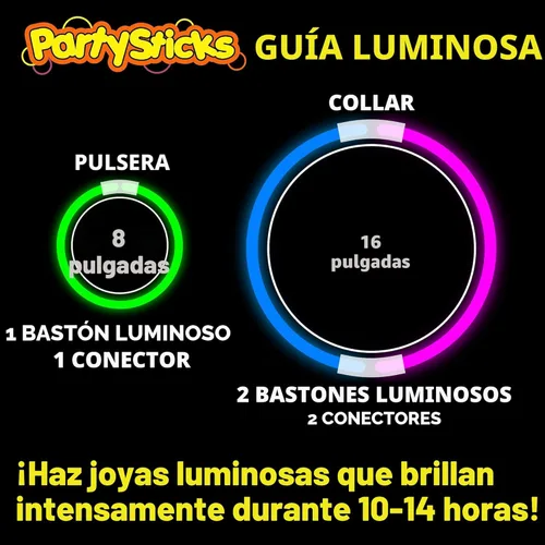 Miniatura 4 de PartySticks Glow Sticks - Paquete de 100 palos de luz que brillan en la oscuridad de 8 pulgadas, regalos de fiesta, decoraciones de fiesta