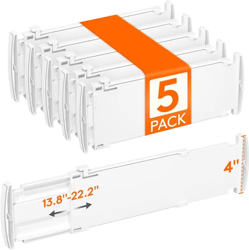 Miniatura 14 de Lifewit Separadores de cajones para ropa, 3.2 pulgadas de alto, 10.5 a 16.5 pulgadas, organizadores de cajones expandibles, separadores de plástico