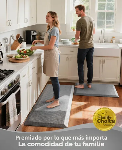 Miniatura 8 de Ophanie Tapetes de cocina para piso, alfombras de cocina, 20 x 32 pulgadas, antifatiga, tapete acolchado de pie, impermeable, cómodo tapete Gris