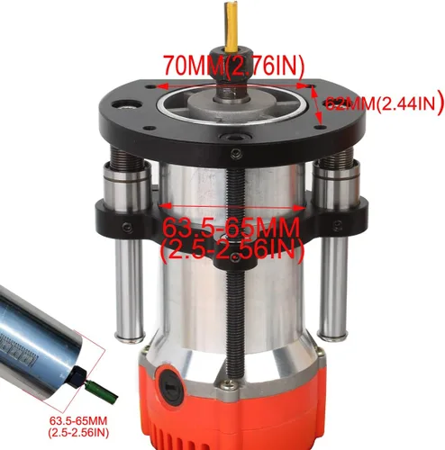 Miniatura 2 de Elevador de enrutador ajustable para máquina de recorte universal de 65 mm de diámetro, base de enrutador de aluminio debajo de la mesa para placa