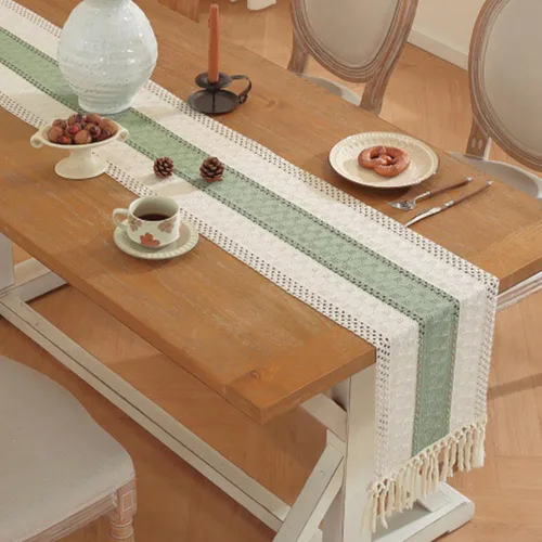 Miniatura 41 de Niviy Juego de 4 manteles individuales bohemios, 12x18 Pulgadas de arpillera de algodón natural y manteles de cocina tejidos para Acción de Gracias