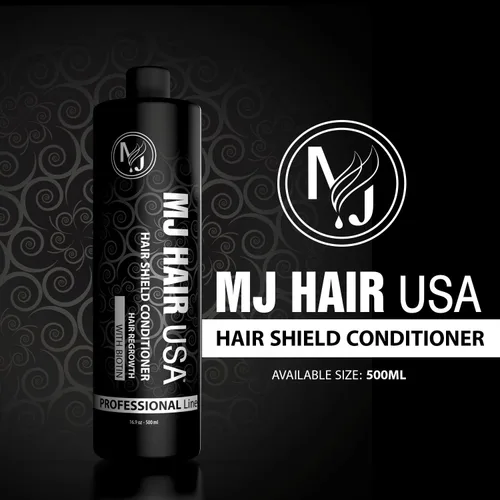 Miniatura 3 de MJ HAIR USA Set de tratamiento para el crecimiento del cabello (champú, acondicionador, tónico) – unisex para adultos – negro – sin perfume – mujer