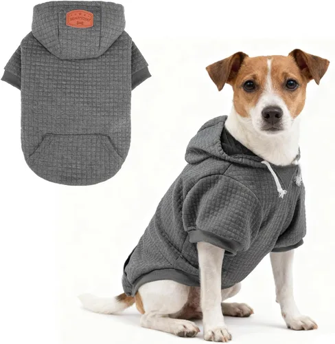 Miniatura 63 de BEAUTYZOO Sudadera con capucha para perro pequeño con bolsillos, ropa para perros pequeños y medianos, niño y niña, abrigos de algodón laminado tipo