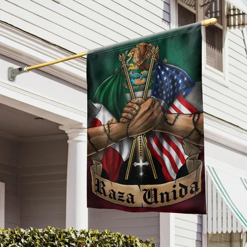 Miniatura 11 de FLAGWIX Mexican American, Mi Hogar Mi Sangre Bandera - 4 de julio, decoraciones del día de la independencia para el hogar, bandera de jardín 12x18