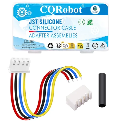 Miniatura 8 de CQRobot JST EL 4.5 mm de paso 2 pines conector electrónico IC macho, enchufes hembra carcasa y kit de terminales de crimpado en T macho/hembra. 50