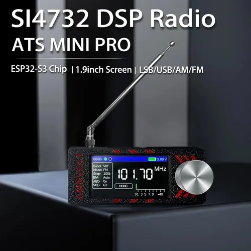 Miniatura 2 de Sopop V3S SI4732 - Mini receptor de radio, firmware actualizado, radios alimentadas por batería con amplificador de auriculares incorporado Hi-Z