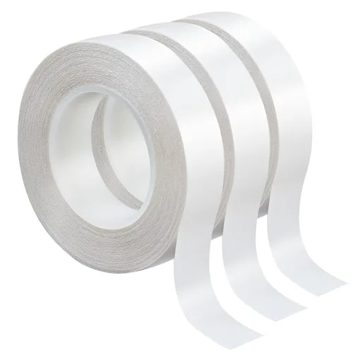 3 rollos de cinta fina de doble cara para manualidades, arte, álbumes de recortes, fotografía, respaldo de papel, desgarro a mano, 0.4 pulgadas por