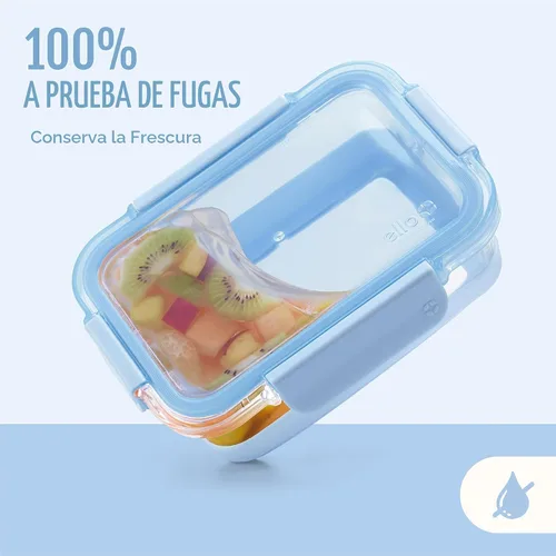 Miniatura 5 de Ello Duraglass 3.4 tazas Juego de preparación de comidas 10 piezas, juego de 5 paquetes - Envase de almacenamiento de alimentos de vidrio con tapa