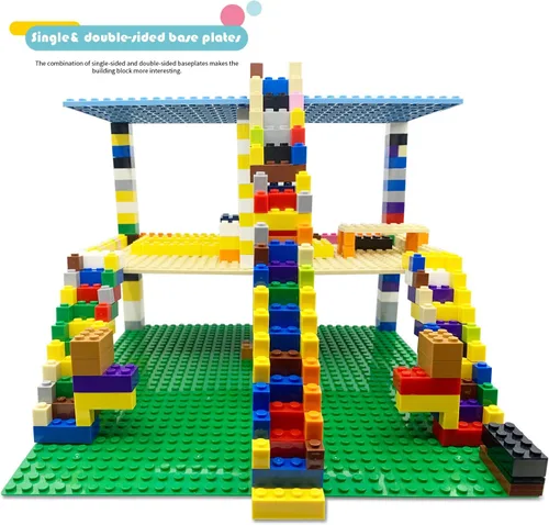 Miniatura 8 de Placas base clásicas compatibles con ladrillos y placas base, juego combinado de base de construcción de 10 x 10 pulgadas y 10 x 5 pulgadas, placas