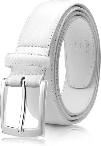 MILORDE Cinturón de vestir de cuero genuino para hombre, hecho a mano, 100% cuero de vaca, diseños clásicos y modernos para trabajo, negocios y uso