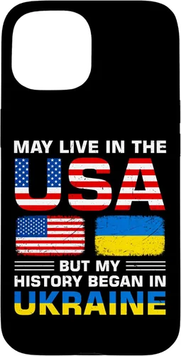 Miniatura 6 de Funda para iPhone 13 Pro Max con la bandera de Ucrania y la bandera de Estados Unidos con raíces ucranianas