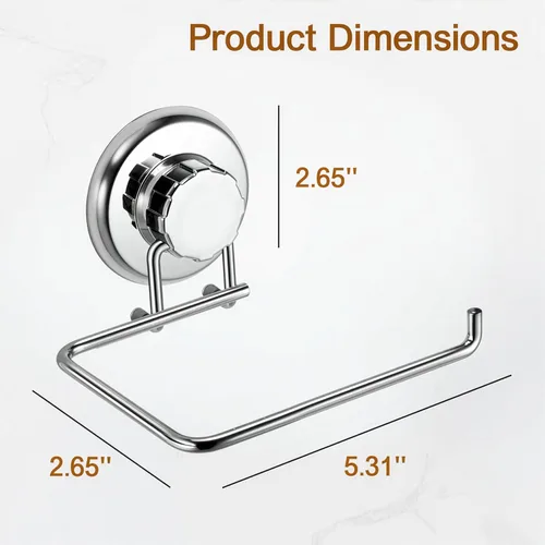 Miniatura 7 de HASKO accessories - Potente soporte de papel higiénico con ventosa al vacío - Dispensador de rollos de papel higiénico de acero inoxidable