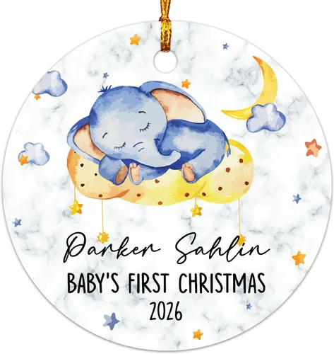 Miniatura 15 de Adorno personalizable con texto en inglés «Our First Christmas As Mr. & Mrs. 2026», adorno personalizado para el Sr. y la Sra. Nombre, primera
