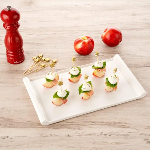 Miniatura 4 de Restaurantware Pinchos de comida de 3.5 pulgadas, 1000 palitos de canapé con estrella dorada, resistentes, desechables, de madera de bambú