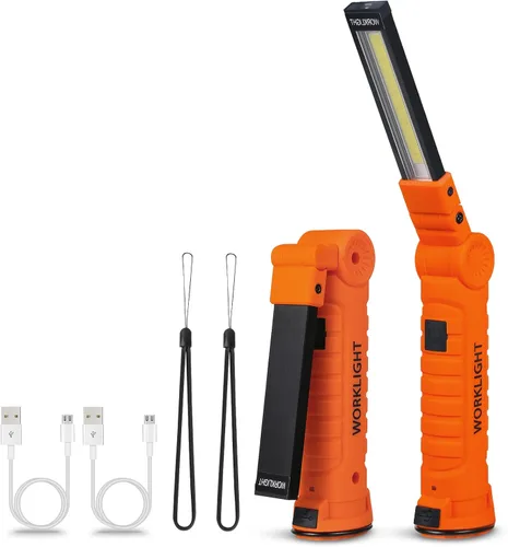 Luces LED de trabajo recargables, linterna de mano para hombre, regalo de cumpleaños, luz de trabajo magnética, rotación de 360°, 5 modos, linterna