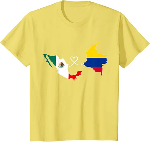 Miniatura 45 de Camiseta Half Colombian Half Mexican Flag Map DNA Mexico Colombia