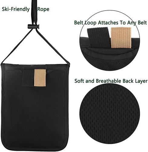Miniatura 6 de KEAFOLS Bolsa de viaje para el cuello, cartera familiar para pasaporte con bloqueo RFID