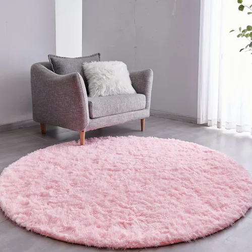 Miniatura 13 de FJZFING Alfombra redonda de color gris oscuro con teñido anudado, ultra suave, moderna, de 7 x 7 pies, alfombra circular para dormitorio de niños