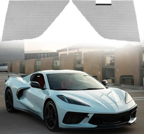 AggAuto Malla de ventilación para automóvil compatible con Chevy Corvette C8 2020-2023, 2 piezas de aleación de aluminio con agujero de panal de