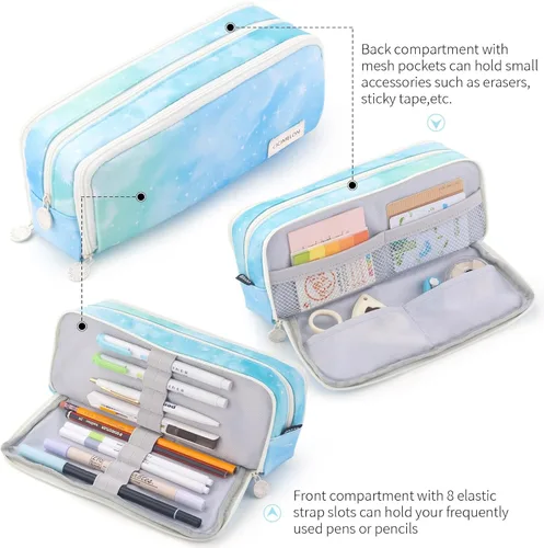 Miniatura 3 de CICIMELON Lapicera de gran capacidad con 3 compartimientos para la escuela, adolescente, niña y niño, hombre y mujer, Dream Sueño
