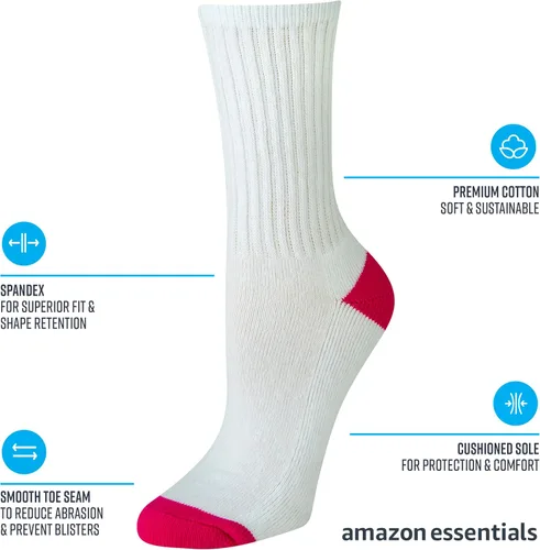 Miniatura 2 de Tienda Essentials Women's Cotton Lightly Cushioned Crew Socks, 10 Pairs