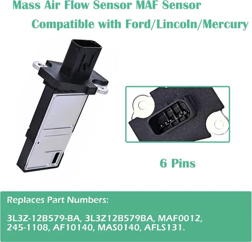 Miniatura 2 de Sensor de flujo de aire masivo MAF0012 Sensor MAF para Ford Escape Expedition Explorer F150 F250 F350 Lincoln MKX MKZ Navigator Town Car Mercury