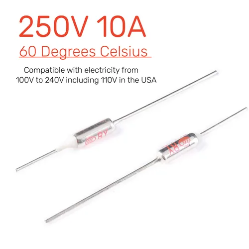 Miniatura 2 de 50 fusibles térmicos 60C grados 10A 250V circuitos de metal de protección serie RY para ollas eléctricas a presión olla instantánea olla rápida