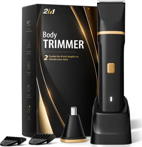 Maquinilla de afeitar eléctrica para hombres, impermeable IPX7, para sienes, ingle, nariz, pelos de oídos, barba, recortadora de vello corporal, kit