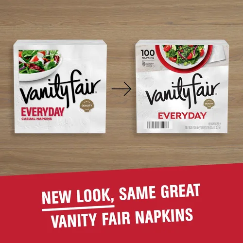 Miniatura 3 de Vanity Fair Servilletas de papel para uso diario, 200 unidades, servilletas desechables hechas suaves y lisas para las comidas diarias