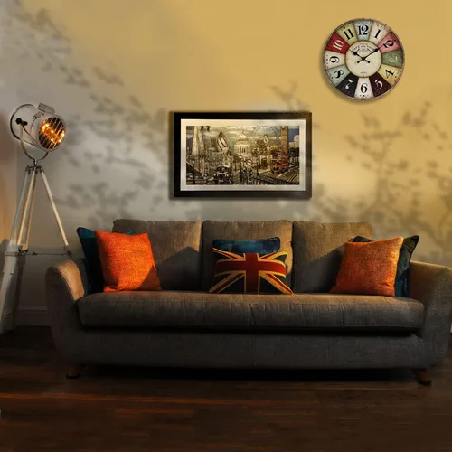 Miniatura 8 de Reloj de pared de 12 pulgadas, estilo retro, rústico, de cuarzo, silencioso, sin tictac, de madera, funciona con pilas, para sala de estar, cocina