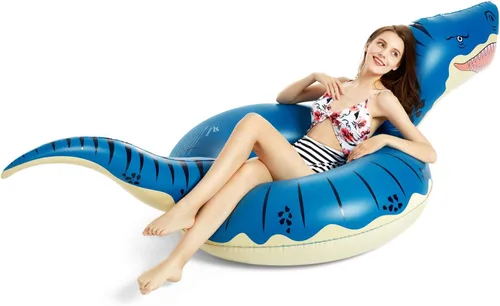 Miniatura 5 de Jasonwell Flotador inflable de aguacate para piscina con bola y Jasonwell inflable de dinosaurio, tubo flotante para niños y niñas, flotador T-Rex