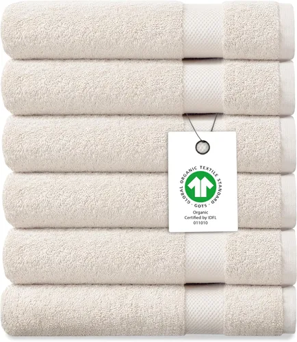Miniatura 46 de Toalla de baño de felpa de algodón orgánico de lujo Certificado GOTS y OEKO-TEX Toallas de calidad hotelera premium Tecnología Feather Touch